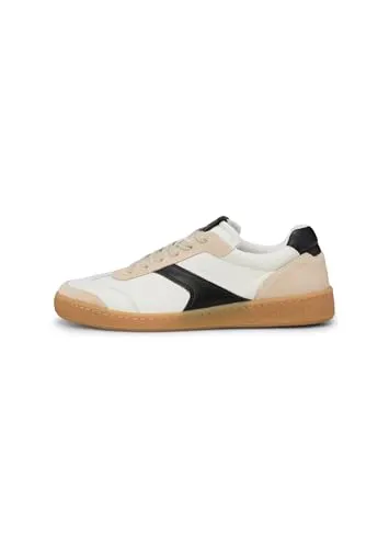 Marc O'Polo Court-Sneaker Model Court aus Rindleder in Weiß/Schwarz, Größe 45 - Sportliche Court-Sneaker aus hochwertigem Rindleder und Kunstleder. Mit herausnehmbarer Innensohle für optimalen Tragekomfort und TR-Laufsohle für besten Halt.