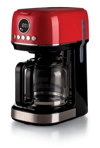 Ariete 1396 Amerikanische Kaffeemaschine 900W - Kaffeemaschine für amerikanischen Kaffee, 1,5L Kapazität, elegantes rotes Design, ideal für Kaffeeliebhaber.