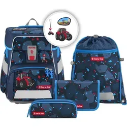 Step by Step Schulranzen-Set Space Tractor Freddy 5-teilig - Ergonomischer Tornister in Blau, 20 Liter Stauraum, höhenverstellbar und mit Reflektoren für optimale Sichtbarkeit