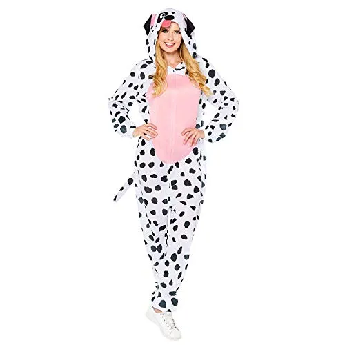 Amscan Adult Dog Onesie Kostüm (Plus Size) - Bequemer Overall mit Kapuze für Erwachsene, ideal für Karneval oder Kostümpartys. Verfügbar in verschiedenen Größen, perfekt für einen lustigen Auftritt.