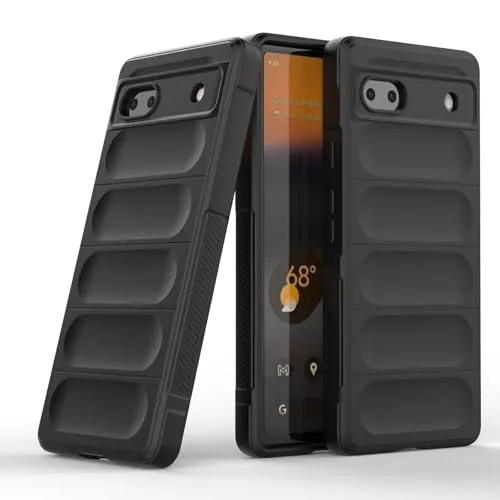 Handyhülle kompatibel mit Google Pixel 6A | TPU Silikon Bumper Case | Outdoor Schutzhülle mit Stoßschutz | Schwarz