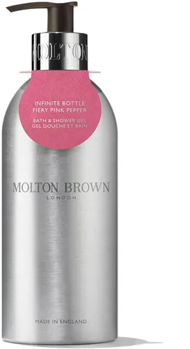 Molton Brown Fiery Pink Pepper Bath & Shower Gel 400 ml - Luxuriöses Duschgel mit feurigem Pink Pepper, revitalisiert die Haut und sorgt für ein erfrischendes Duscherlebnis.