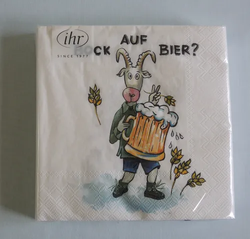 Servietten ziegen BOCK auf Bier 1 Packung OVP Motivservietten IHR Tiere Humor 20