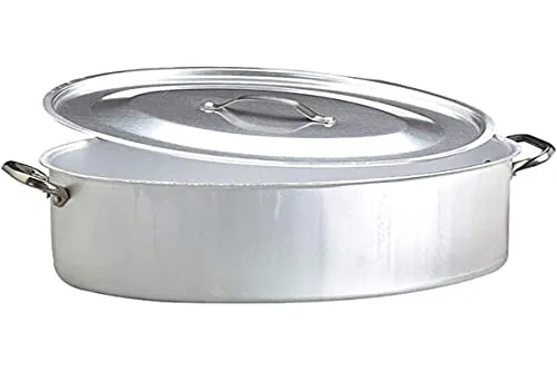 Pentole Agnelli Ovale Pfanne mit Deckel aus Aluminium
