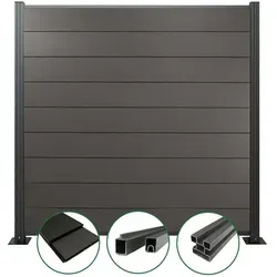 Woodstore24 Zaun WoodoZaun WPC Sichtschutzzaun - Zaunelemente: Pflegeleichter WPC Sichtschutzzaun in gebürsteter Optik, wetterbeständig und umweltfreundlich durch recycelte Materialien. Ideal für Garten und Terrasse.