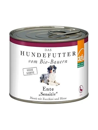 defu Hundefutter | 1 x 200 g | Bio Ente Sensitiv | Premium Bio Nassfutter Menü | Alleinfuttermittel für Hunde