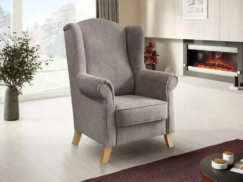 Beautysofa Ohrensessel LEONARDO – Stilvoller Wohnzimmersessel - Eleganter Ohrensessel mit komfortablem Velo-Stoff, der Flüssigkeiten abweist. Ideal für jedes Wohnzimmer – einfach abwischbar und pflegeleicht.
