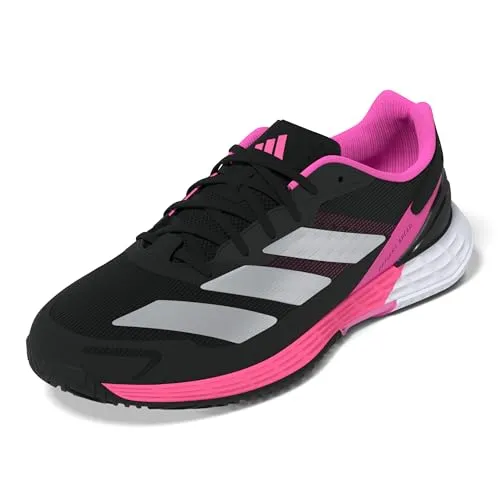 adidas Tennisschuhe Defiant Speed 2 Allcourt 2025 - Herren in Schwarz/Pink/Weiß, Größe 46 (11,5) - Hochwertige Tennisschuhe mit gezielter Dämpfung, strapazierfähiger Außensohle und atmungsaktivem Mesh-Obermaterial - perfekt für blitzschnelle Bewegungen auf dem Platz.