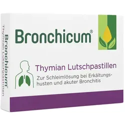 Bronchicum Thymian Lutschpastillen | Zur Schleimlösung bei Erkältungshusten und akuter Bronchitis | 20 Stück