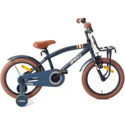 AMIGO 2Cool Kinderfahrrad 16 Zoll für Jungen - Blau - Robustes 16-Zoll-Kinderfahrrad mit Rücktrittbremse, toller Vorderrucksackträger und abnehmbaren Seitenrädern für optimale Sicherheit und Fahrspaß. Ideal für Kinder von 4 bis 6 Jahren.