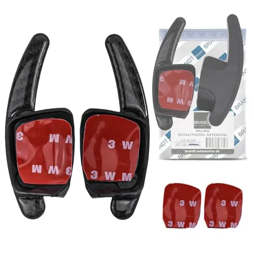 BRANDT Schaltwippen Verlängerung SET CARBON LOOK für VW Modelle - Schalthebelmanschetten für VW Amarok, Golf, Passat und mehr. Mit Plug&Play Installation und hochwertigem Carbon Look für ein sportliches Fahrerlebnis.