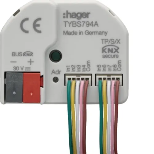 Hager Tehalit TYBS794A Binäreingang 4-fach + 4 LED Ausgänge KNX