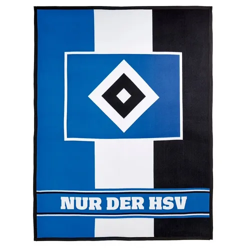 Hamburger SV HSV Fleecedecke Blockstreifen 150x200 cm - Tagesdecken für Fans des Hamburger SV, besonders warm und gemütlich für kalte Tage im Stadion oder Zuhause.