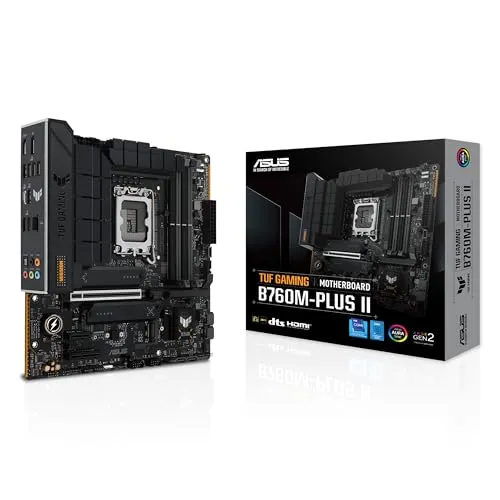 ASUS TUF Gaming B760M-PLUS II Mainboard - Intel LGA 1700, PCIe 5.0, DDR5, optimierte Kühlung und maximale Haltbarkeit für Gaming-Enthusiasten