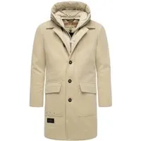 Stone Harbour Trenchcoat Thiagoo XX Kurzmantel in Wolloptik, braun, Größe L (52) - Eleganter Trenchcoat mit herausnehmbarem Inlay, windabweisend und wärmend. Ideal für stilvolle Auftritte in der Übergangszeit.