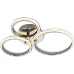 Deckenleuchte CIRCLES - silber - DH 50x7 cm - Moderne Deckenleuchte aus Aluminium und Kunststoff, mit 3-Stufen Dimmer für stimmungsvolles Licht. Ideal für jeden Wohnraum und sorgt für eine wohnliche Atmosphäre.