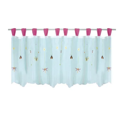 Arsvita Vorhang, Schlaufen, transparent, Voile, Bistrogardine mit Schlaufen, Transparente Küchengardine 150cm x 45cm