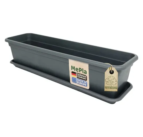 Heimwerkercenter Balkonkasten MePla Balkonkasten Balcony 40cm, Untersetzer - Anthrazit -