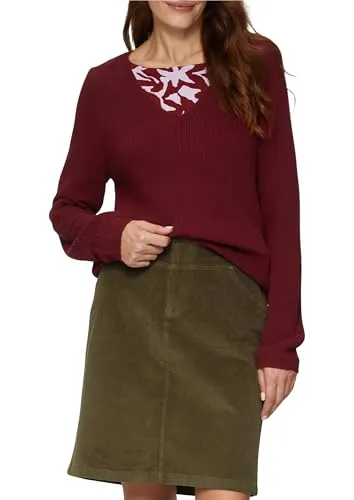 s.Oliver V-Ausschnitt Longpullover - Kuscheliger Longpullover aus Baumwollmix mit V-Ausschnitt, ideal für entspannte Casual-Momente und angenehmen Tragekomfort im Regular Fit.