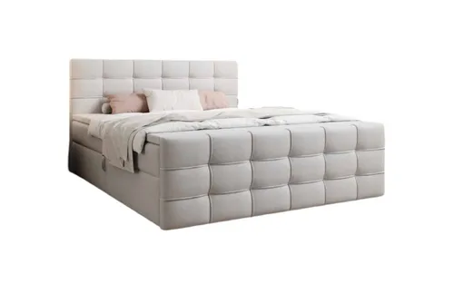 Luxusbetten24 Boxspringbett Luxor Kunstleder, mit Stauraum