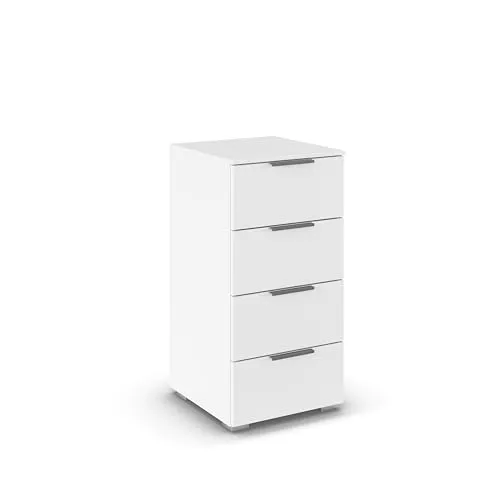 Rauch Möbel Alabama Kommode, 4 Schubladen, Soft-Close-Funktion, Weiß
