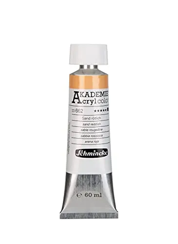 Schmincke - AKADEMIE Acryl color, Sand rötlich in 60 ml-Tube, 23662011, feine Künstler-Acrylfarbe, brillant, hoch lichtecht und kadmiumfrei, für Acrylmalerei, Mixed Media