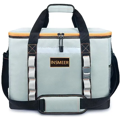 INSMEER 48L Kühltasche - Faltbare Thermotasche für Ausflüge - Kühlboxen & Kühlschränke: XXL 48L Fassungsvermögen, isoliertes Fach für Lebensmittel, ideal für Picknick, Camping und mehr. Hitzebeständig und wasserdicht für lange Kühlung.