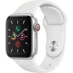 Produktbild Apple Watch Series 5 Cellular 44mm Aluminium Silber mit Sport Band