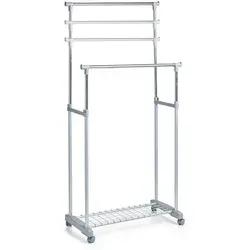 Zeller Present Kleiderwagen, Silber - Praktischer Garderobenständer aus Metall - Haushaltszubehör: Robuster Kleiderwagen in Silber, ideal für die platzsparende Aufbewahrung von Kleidung und Accessoires.