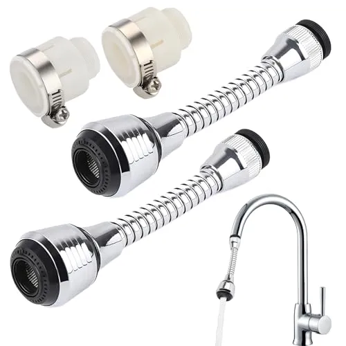 Wohlstand 2 stücke Flexibler Wasserhahnbelüfter, Wasserhahn Verlängerung, Wasserhahn-Luftsprudler, für Wasserhähne und Duschen in den meisten Küchen, Bädern, Bars und Toiletten (2 Modi)