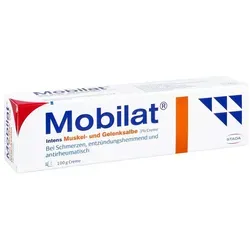 Mobilat Intens Muskel- und Gelenksalbe 3% Creme - Arzneimittel zur Linderung von Schmerzen und Entzündungen bei rheumatischen Beschwerden, mit dem Wirkstoff Flufenaminsäure für schnelle Schmerzlinderung.