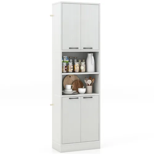 COSTWAY 190 cm Hochschrank in grau von Costway