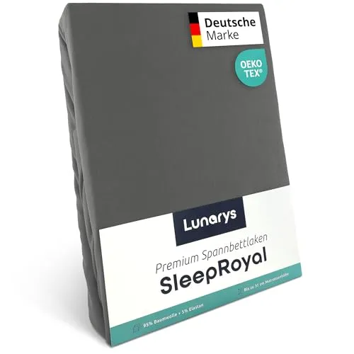 Lunarys® SleepRoyal Luxus Spannbettlaken 90x200cm in grau von Lunarys