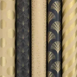 Berliner Weihnachtspapier - Geschenkpapier für Weihnachten - Geschenkpapier - 2 Meter x 70 cm - 5 Rollen - Bunt