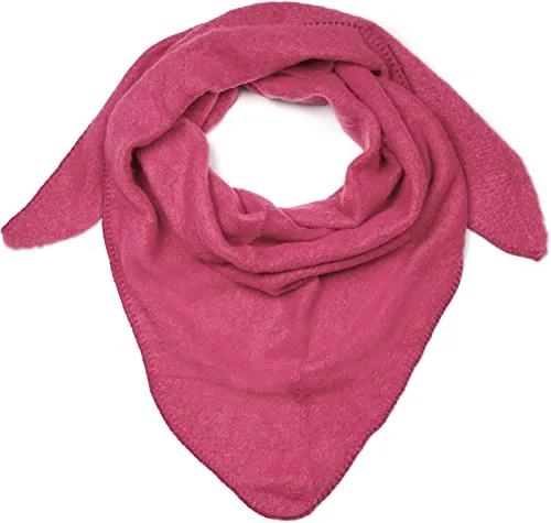 styleBREAKER Damen Großer Strick Dreieck Schal einfarbig meliert | Weiches warmes Winter Dreiecktuch | Strickschal aus Viskose Wolle für kuschlige Looks, Farbe:Pink