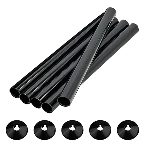 Stück Heizungsrohr Verkleidung Schwarz Rohrverkleidung für Heizungsrohre | Heizungsverkleidung,200mm x 15mm Heizkörperverkleidung mit Heizungsrohr Rosette Heizungsrohr Abdeckung für Heizungsrohre 5