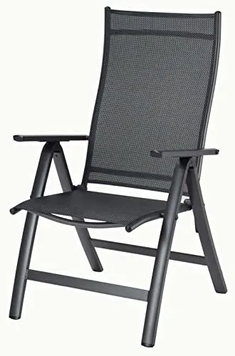 Sun Garden S006-M06 Klappsessel London - Essstühle aus robustem Aluminium in anthrazit-schwarz, platzsparend klappbar und ideal für den Garten oder Balkon.