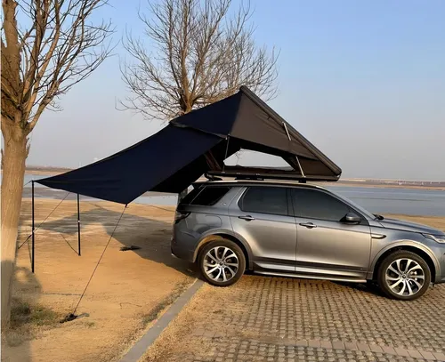 TZIpower Dachzelt Z-Fold Dachzelt Hardcase Aluminium Autodachzelt Grau oder Khaki Zelt, Personen: 2