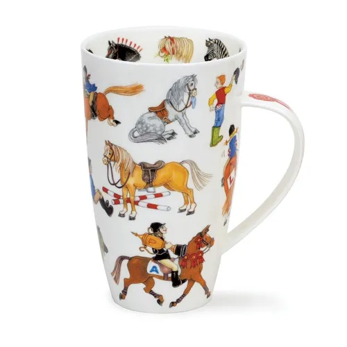 Dunoon Horseplay Pferde Tassen Kaffeebecher Jumbogröße - Kaffeetassen & -becher, Jumbobecher aus hitzebeständigem Fine Bone China mit einem einzigartigen Tigerrific Design, perfekt für Pferdeliebhaber.