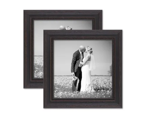 PHOTOLINI Bilderrahmen 2er Set im Shabby-Chic Landhaus-Stil Massivholz