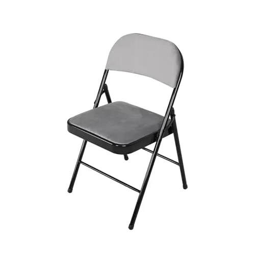 HTI living Klappstuhl Velvet Gestell Schwarz Küchenstuhl Campingstuhl Bestuhlung Events Grau