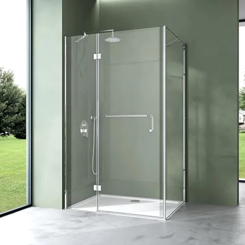 Mai & Mai Duschkabine 100x140 cm - Elegante Eckeinstieg Dusche mit NANO-Beschichtung - Duschkabine & -wände: 6mm ESG-Sicherheitsglas, inkl. Duschtasse und effektiver NANO-Beschichtung für einfache Reinigung und hochwertigen Look.