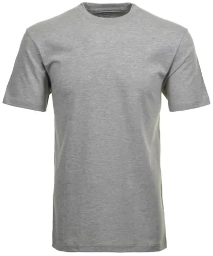 RAGMAN Herren Doppelpack - 2 T-Shirts Grau-Melange, 8XL - Bequeme T-Shirts aus reiner Baumwolle mit Rippbündchen, ideal für den täglichen Gebrauch und perfekt für Herren in großen Größen.