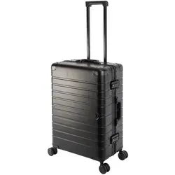 Travelhouse Hartschalen-Trolley Oslo 65 cm, 4 Rollen - Robuster Aluminium Koffer mit 70 Litern Volumen und TSA Schloss, ideal für Vielreisende und sicheres Reisen.