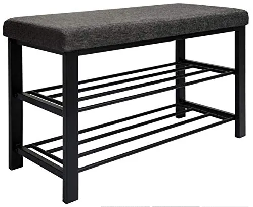 DuneDesign Schuhbank mit Sitzfläche - 2-in-1 Schuhregal und Sitzbank - Drohnen - Praktische Schuhbank mit Platz für 6-8 Paar Schuhe und einer stabilen Sitzfläche, die bis zu 300 kg trägt. Ideal für kleine Flure und einfach ohne Werkzeug aufzubauen.