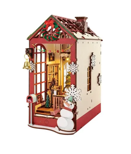 getDigital Book Nook Weihnachtszimmer Holzbausatz mit LED