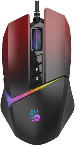 A4tech Bloody W60 Max Activated - Gaming-Maus schwarz/rot - Kabelgebundene Gaming-Maus für Rechtshänder mit 12000 DPI, 1 ms Reaktionszeit und RGB-Hintergrundbeleuchtung. Ideal für präzises Gaming und konstante Leistung.
