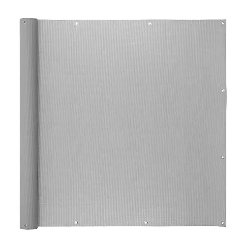 Ventanara® Balkonverkleidung Sichtschutz PVC Balkonumspannung Zaun Verkleidung Blende Windschutz Folie 300 x 90 cm Grau