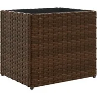 vidaXL Pflanzkübel Braun 36x30x32 cm aus Poly Rattan - Robuster Pflanzkübel aus pflegeleichtem PE-Rattan, ideal für Blumen und Pflanzen. Stabiler pulverbeschichteter Stahlrahmen sorgt für Langlebigkeit. Perfekte Dekoration für deinen Garten!