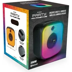 Bigben PARTY Cube - Bluetooth Lautsprecher mit 7 h Spielzeit - Multimedia Lautsprecher mit kraftvollem Sound und tragbarem Design, perfekt für Partys und unterwegs.